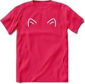 Kattenoortjes - Katten T-Shirt Kleding Cadeau | Dames - Heren - Unisex | Kat / Dieren shirt | Grappig Verjaardag kado | Tshirt Met Print | - Roze - L