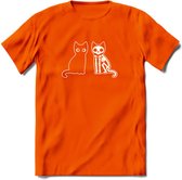 Cat Scan - Katten T-Shirt Kleding Cadeau | Dames - Heren - Unisex | Kat / Dieren shirt | Grappig Verjaardag kado | Tshirt Met Print | - Oranje - XL