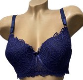 Dames bh met kant 90D donkerblauw