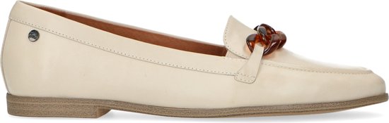 No Stress - Dames - Off white leren loafers met chain - Maat 42