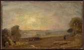 Kunst: John Constable, Dedham Vale from the Road to East Bergholt, Sunset, 1810, Schilderij op canvas, formaat is 100X150 CM