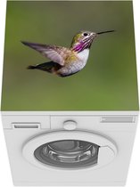 Wasmachine beschermer mat - Kolibrie - Plant - Vogel - Breedte 60 cm x hoogte 60 cm