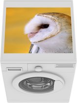 Wasmachine beschermer mat - Uil - Geel - Dier - Breedte 55 cm x hoogte 45 cm