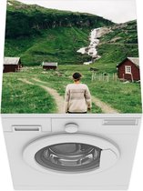 Wasmachine beschermer - Wasmachine mat - Gras - berg - Waterval - 60x60 cm - Droger beschermer