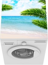 Wasmachine beschermer mat - Tropisch - Palmboom - strand - Breedte 60 cm x hoogte 60 cm