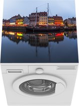 Wasmachine beschermer mat - Nyhavn in de schemering Kopenhagen - Denemarken - Breedte 60 cm x hoogte 60 cm