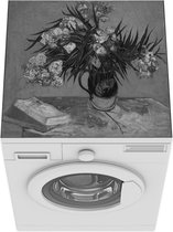 Wasmachine beschermer mat - Stilleven met oleander - Vincent van Gogh - Zwart - Wit - Breedte 60 cm x hoogte 60 cm