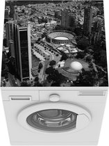 Wasmachine beschermer mat - Colombia - Arena - Bogota - Zwart - Wit - Breedte 60 cm x hoogte 60 cm