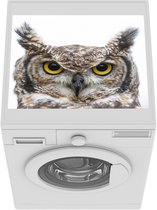 Wasmachine beschermer mat -  een bruine uil - Breedte 55 cm x hoogte 45 cm