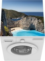 Wasmachine beschermer mat - Navagio Beach in Griekenland - Breedte 60 cm x hoogte 60 cm