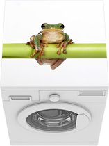 Wasmachine beschermer mat - Kikker - Bamboe - Wit - Breedte 60 cm x hoogte 60 cm
