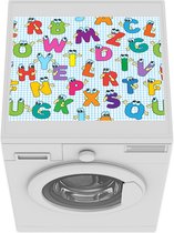 Wasmachine beschermer mat - Alfabet - School - Patroon - Letters - Breedte 55 cm x hoogte 45 cm