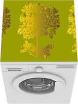 Wasmachine beschermer mat - Boom - Goud - Patroon - Breedte 60 cm x hoogte 60 cm