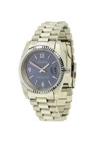 PHILIPPE CONSTANCE "LARGE DENTELE ARGENT" BLEU UNI