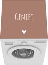 Wasmachine beschermer - Wasmachine mat - Geniet - Spreuken -Quotes - 60x60 cm - Droger beschermer