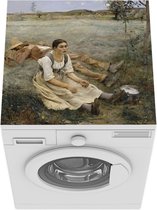 Wasmachine beschermer mat - Hay making - schilderij van Jules Bastien-Lepage - Breedte 60 cm x hoogte 60 cm