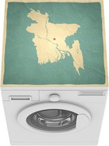 Wasmachine beschermer mat - Dhaka op een kaart van Bangladesh - Breedte 60 cm x hoogte 60 cm