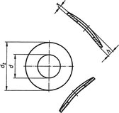 TOOLCRAFT A2,6 D137-A2 194664 Veerschijven Binnendiameter: 2.8 mm M2.5 DIN 137 RVS A2 100 stuk(s)