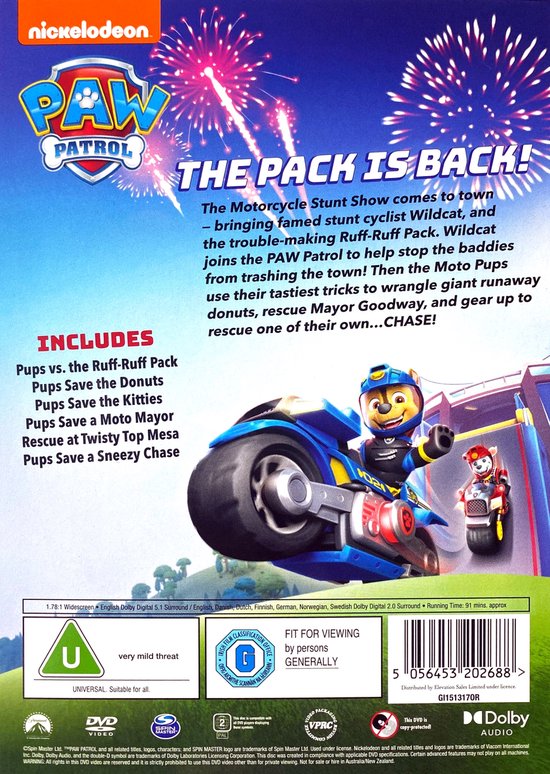 Paw Patrol: Moto Pups (DVD) (Dvd), Max Calinescu Dvd's bol