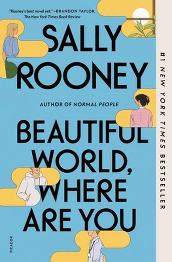 Boekomslag van 'Beautiful World, Where Are You' door Sally Rooney, met #1 New York Times bestseller.