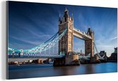 Wanddecoratie Metaal - Aluminium Schilderij Industrieel - Tower Bridge - Theems - Londen - 40x20 cm - Dibond - Foto op aluminium - Industriële muurdecoratie - Voor de woonkamer/slaapkamer