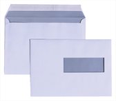 DULA - C5 Enveloppen A5 formaat wit - Met venster rechts - 229 x 162 mm - 100 stuks - Zelfklevend met plakstrip - 80 Gram