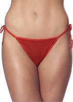 Amorable - Zijde Mini String - Tanga Slip - Rood - One Size - Sexy Lingerie - Mooie Afwerking