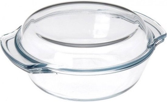 klap Met bloed bevlekt Consequent Glazen ronde ovenschaal met deksel 25 cm - Ovenschalen/braadslede -  Ovenschotel... | bol.com