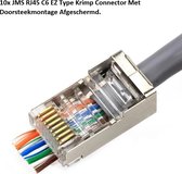 JMS RJ45 EZ Type Krimp Connector Met Doorsteekmontage en afscherming Voor CAT6 en CAT6A UTP  -FTP Netwerkkabel. - 10 stuk