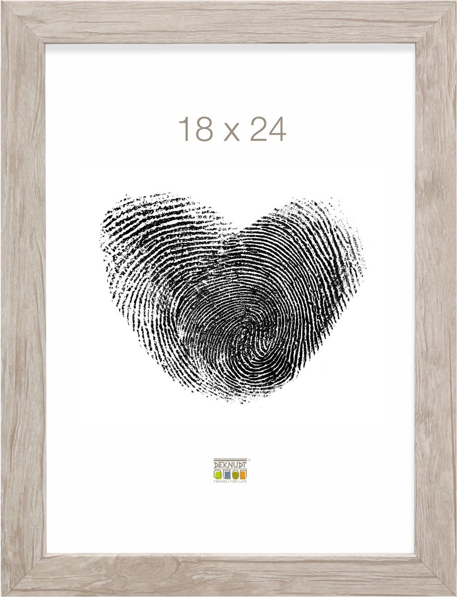 Deknudt Frames fotolijst S45RH1 - naturel - grijs - hout - 18x24 cm