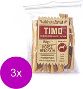 Timo Paardenkophuidstukjes - Hondensnacks - 3 x Paardenvlees 150 g