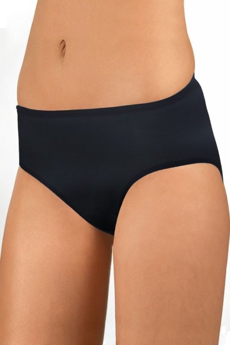 Dames Heupslip biologisch katoen - Zwart en wit dames midi slip - katoenen ondergoed dames - 48