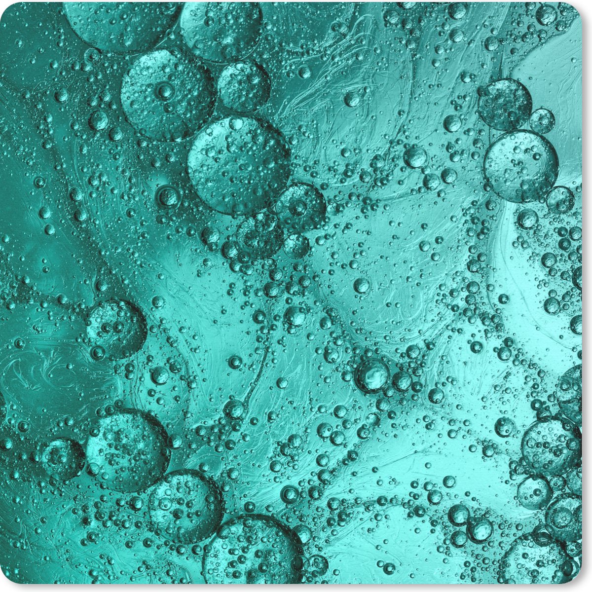 Muismat 30x30 cm - Mousepad Druppels op een turquoise achtergrond - Muismatten