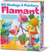 4M Crea GIPS GIETEN EN VERVEN: FLAMINGO / F R A N S T A L I G E VERPAKKING, bevat gietvorm met 6 figuren, plaaster, verf, penseel, magneetjes, speldjes en gedetailleerde instructie