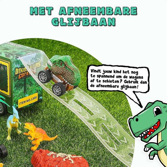 Fidgy - Dinosaurus Speelgoed Multifunctioneel - Dino Truck - Inclusief Attributen - Auto Speelgoed Jongens - Fidgy