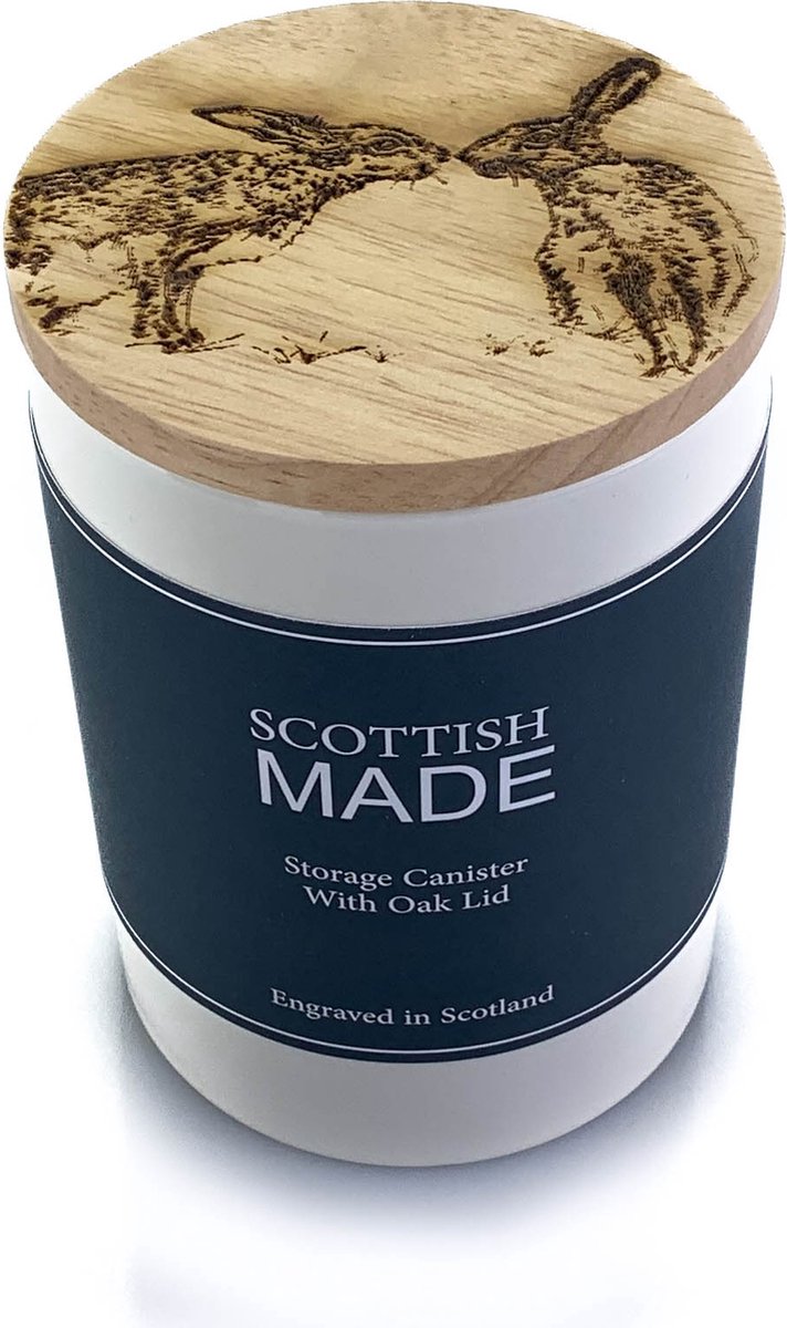 Voorraadpot kussende Hazen Small - 13x9 - Gegraveerd - Scottish Made