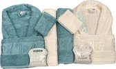 Nurpak - Bamboo - Badjas (Set van 10 stuks) - 2x Badjas + 4x Handdoek + 2x Zeep + 2x Washandje - Dames / Heren