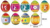 Paas Sticker - Sluitsticker – Ei – Eieren  - Konijn – Bloemen - 9 assorti | Gekleurde / Geverfde Eieren | Kaart - Envelop | Pasen – Paasfeest | Envelop stickers | Cadeau - Gift - C