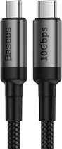 Baseus Cafule USB-C Kabel PD 3.1 10Gbps 100W 4K 1m (Zwart+Grijs)  CATKLF-SG1