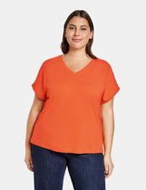 SAMOON Dames Basic shirt met V-hals GOTS