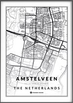 Citymap Amstelveen - stadsposter 50x70