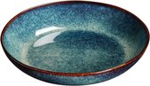 Luxe pasta bord - blauw - stoneware - 23 cm