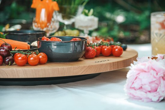 Charola Giratoria De Madera, Lazy Susan 60 Cm Rojo Hogare Charola Giratoria De Madera