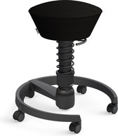 Aeris Swopper - ergonomische bureaukruk - zwart onderstel - zwarte zitting - harde wielen - mesh - standaard