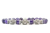 Beaddhism - Armband - Purple - Triple Kashmir Caps - 8 mm - 18 cm