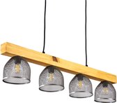 Vintage Mooie Hanglamp,Top  hanglamp mat nikkel, licht hout, 4-lichtbronnen,Industrieel, modern Hanglamp,Scandinavisch Boho-stijl  E27 fitting  Hanglamp, eetkamer Hanglamp,keuken H