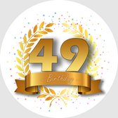 24x Verjaardag ronde stickers 49 jaar - Happy Birthday Feest Stickervellen Kinderen Volwassenen Cadeau Sticker