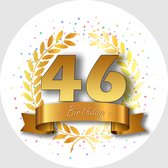 24x Verjaardag ronde stickers 46 jaar - Happy Birthday Feest Stickervellen Kinderen Volwassenen Cadeau Sticker