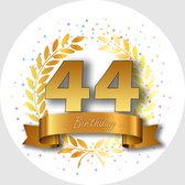 24x Verjaardag ronde stickers 44 jaar - Happy Birthday Feest Stickervellen Kinderen Volwassenen Cadeau Sticker