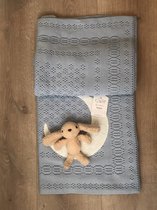 t.f. TAFYY Gebreide Deken - Babydeken - Konijn Knuffel - Blauw - Kraamcadeau - 100x80